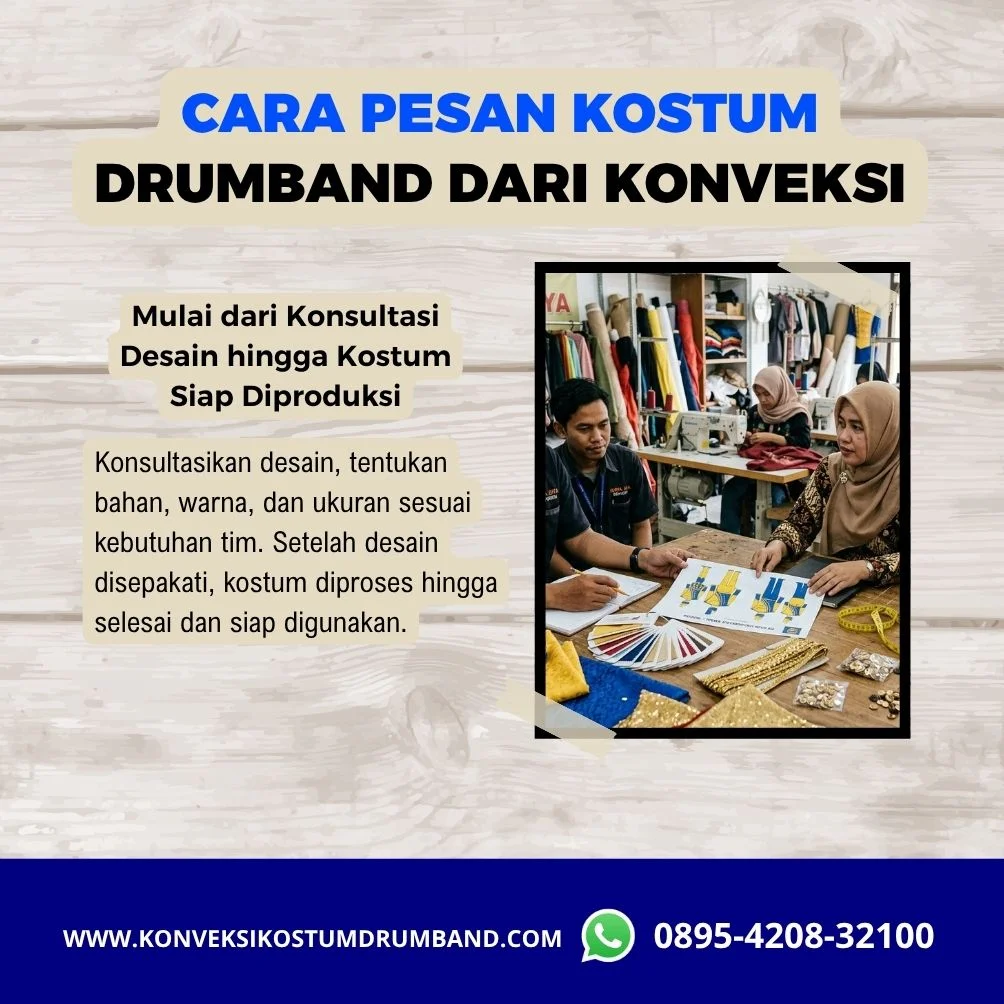 Konsultasi desain kostum drumband custom dengan konveksi 